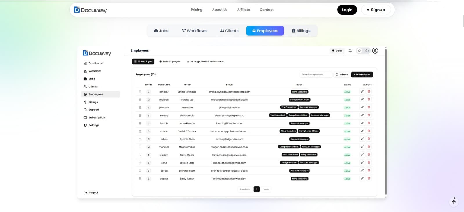 Docuway — Workflow Management System project screenshot