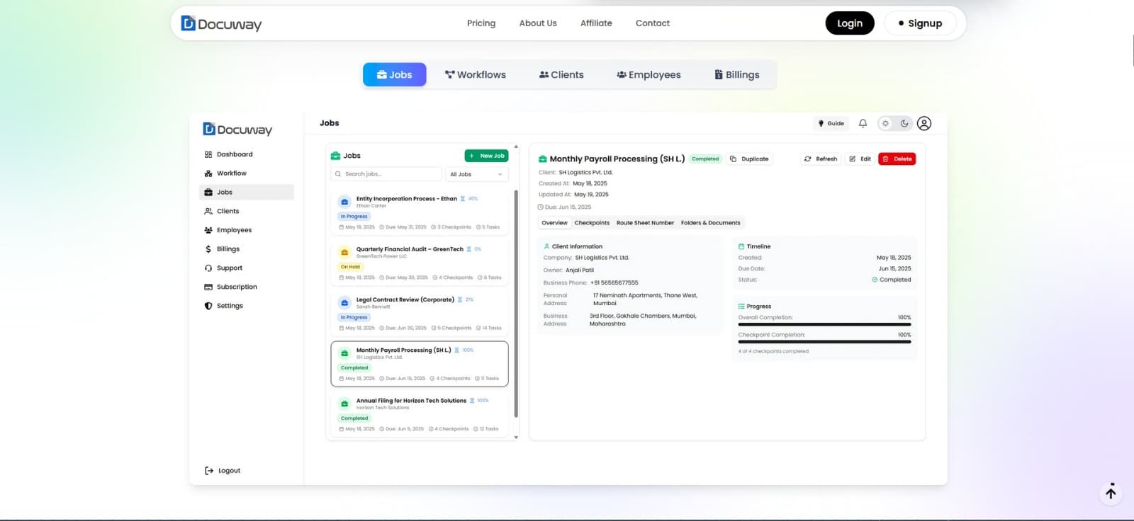 Docuway — Workflow Management System project screenshot