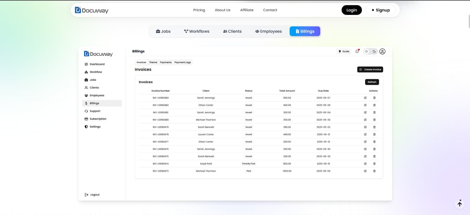 Docuway — Workflow Management System project screenshot