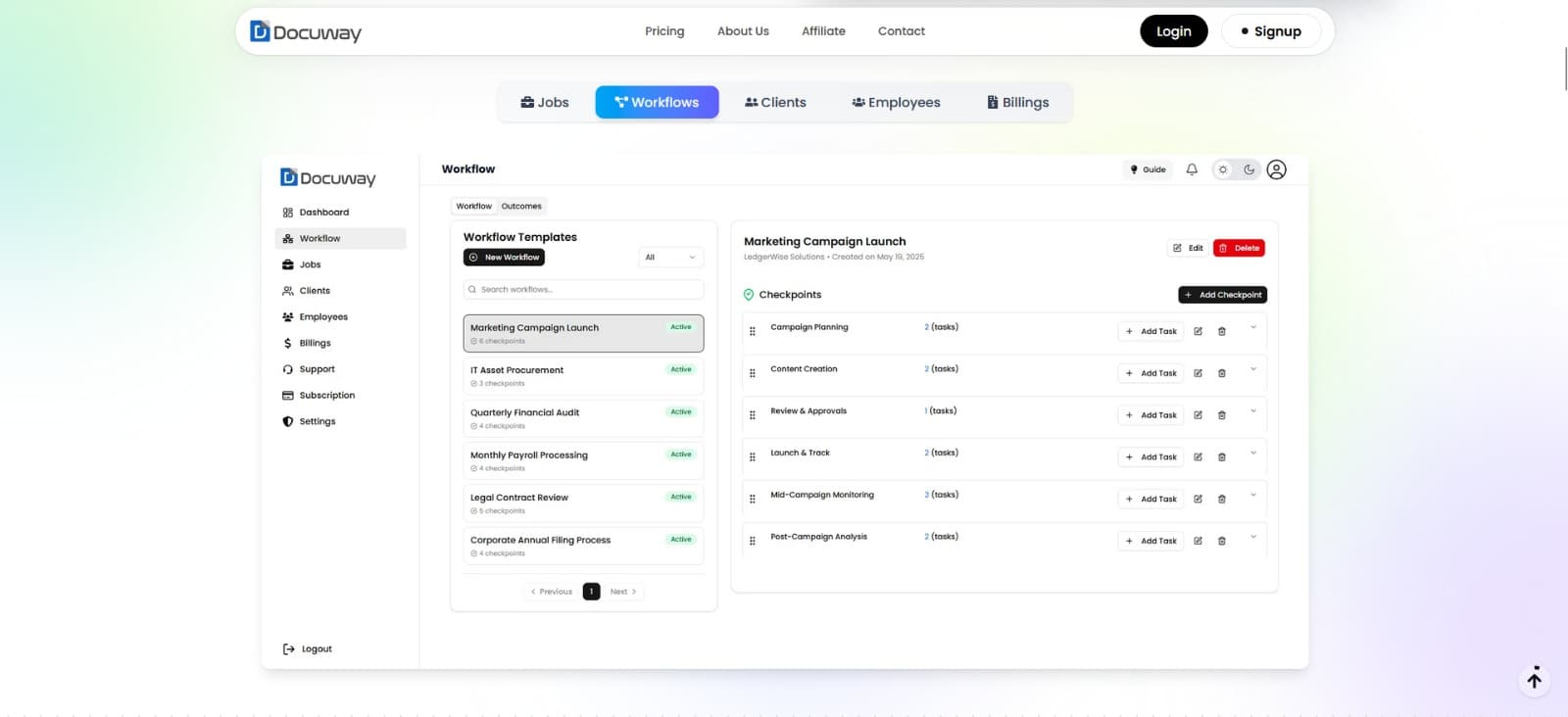 Docuway — Workflow Management System project screenshot