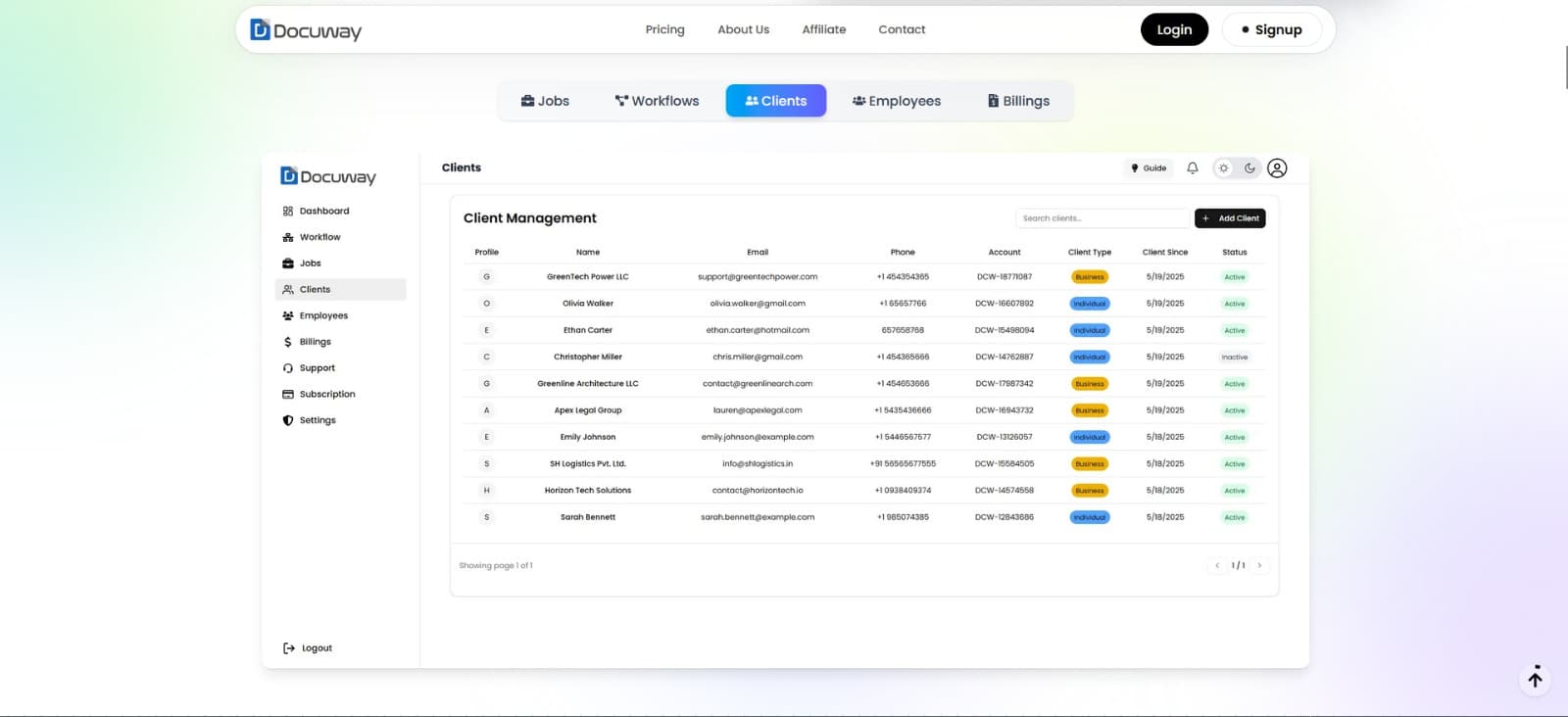 Docuway — Workflow Management System project screenshot
