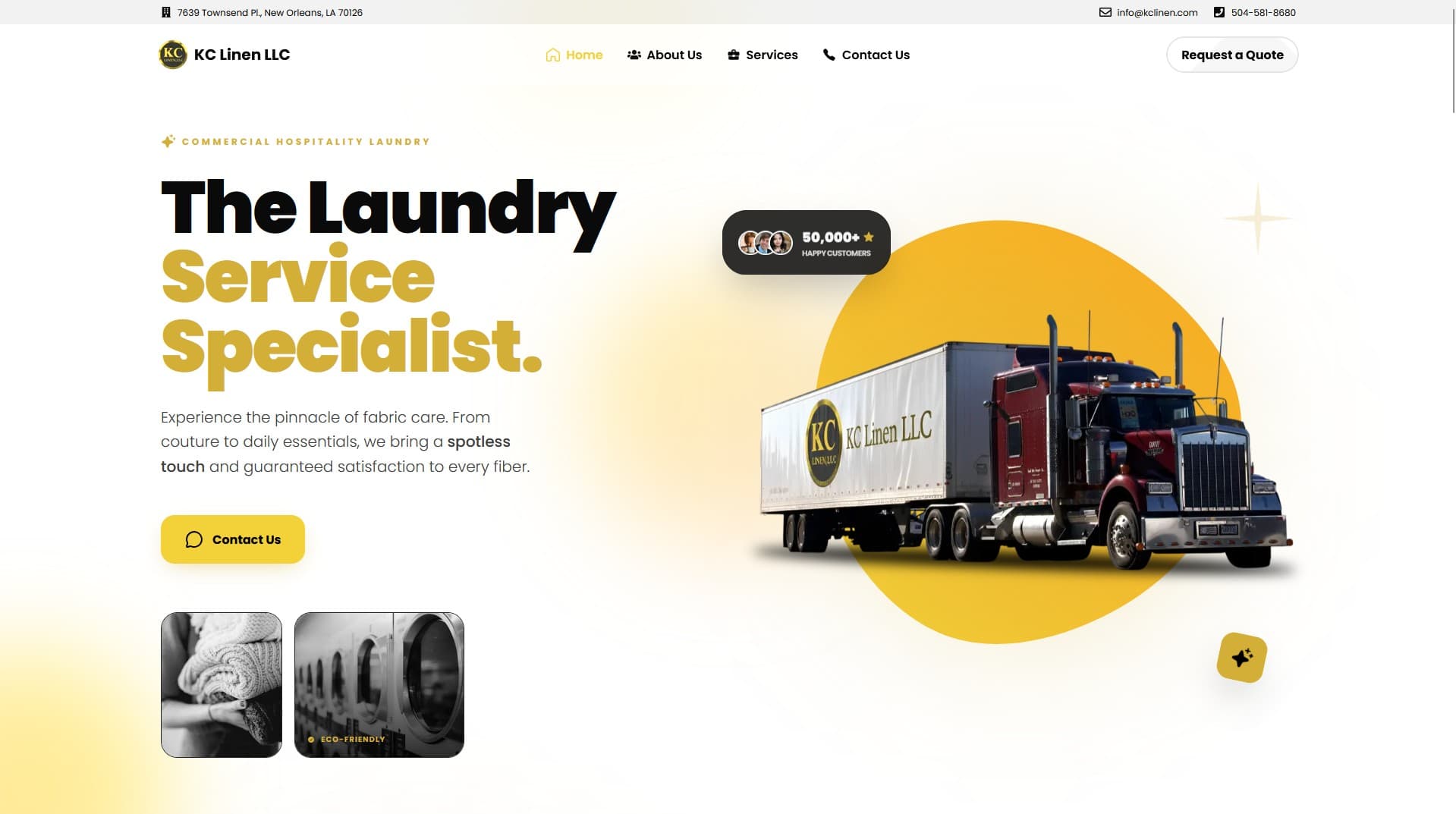 KC LINEN LLC — Industrial Washing Platform project screenshot