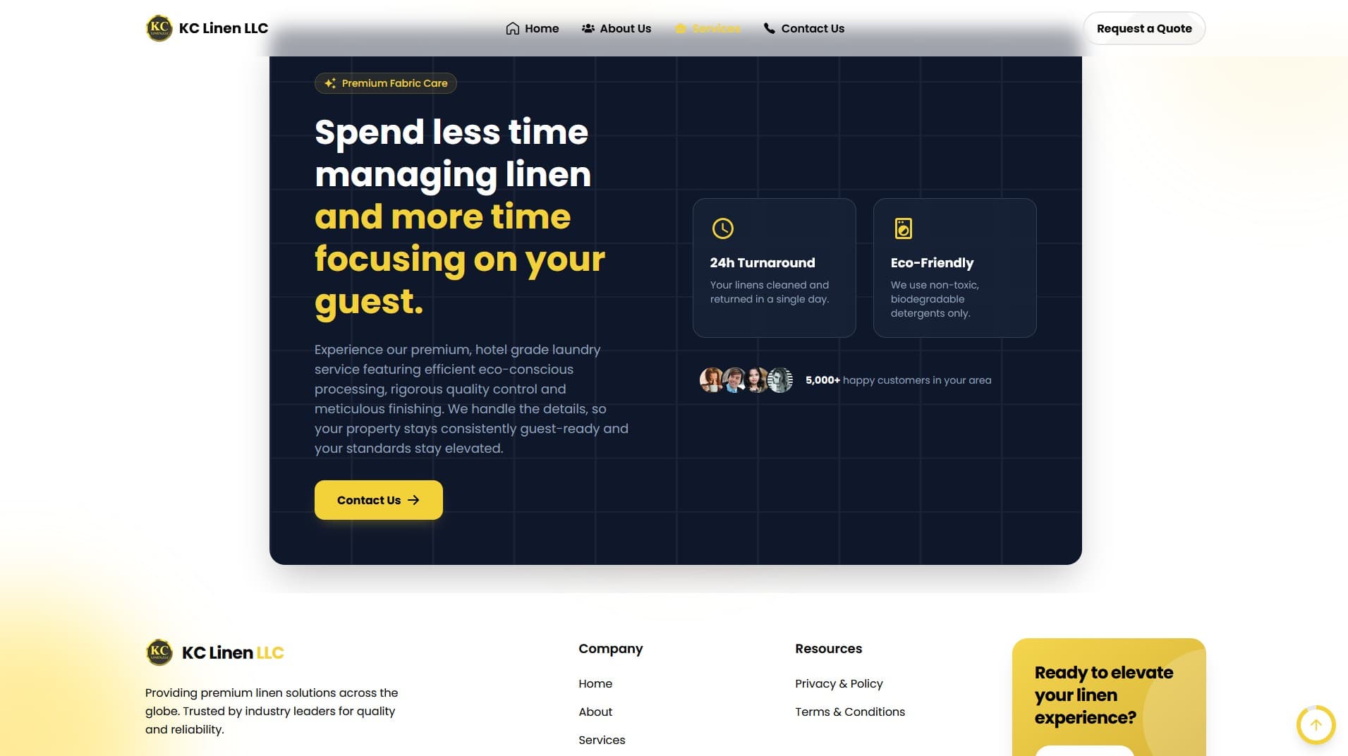 KC LINEN LLC — Industrial Washing Platform project screenshot