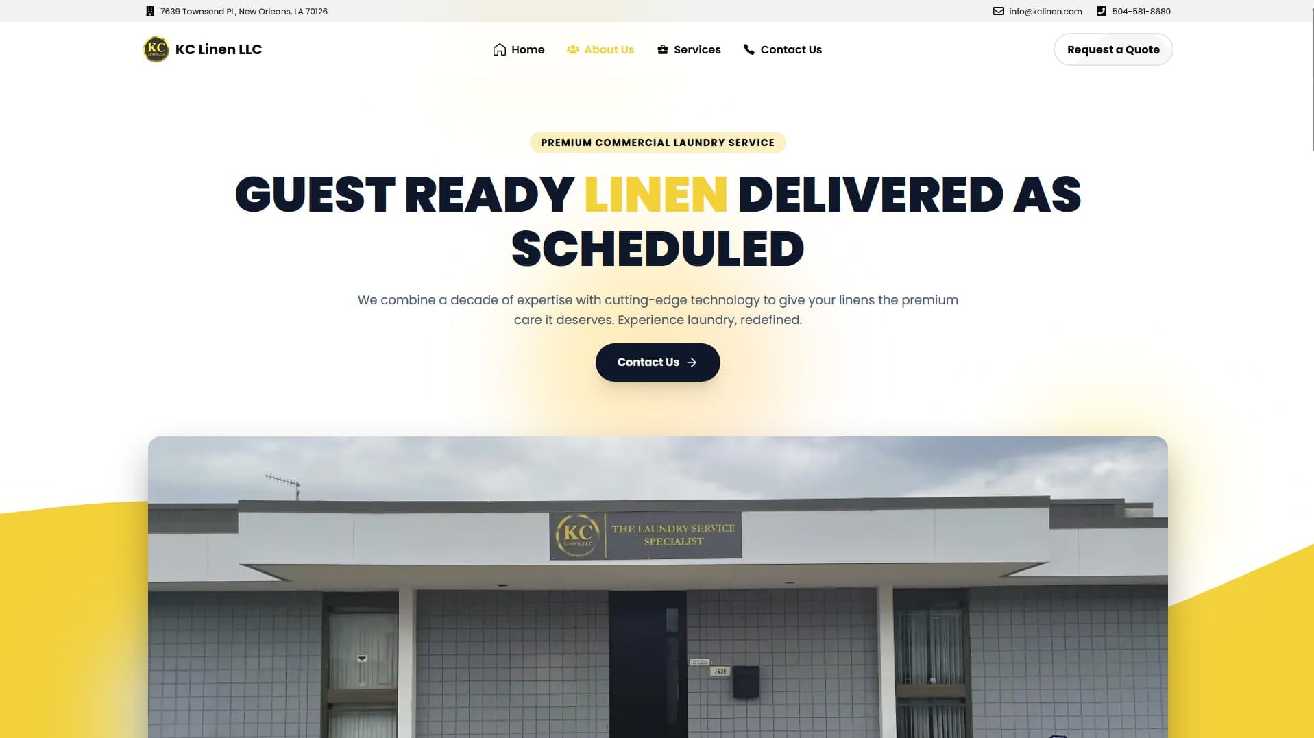 KC LINEN LLC — Industrial Washing Platform project screenshot