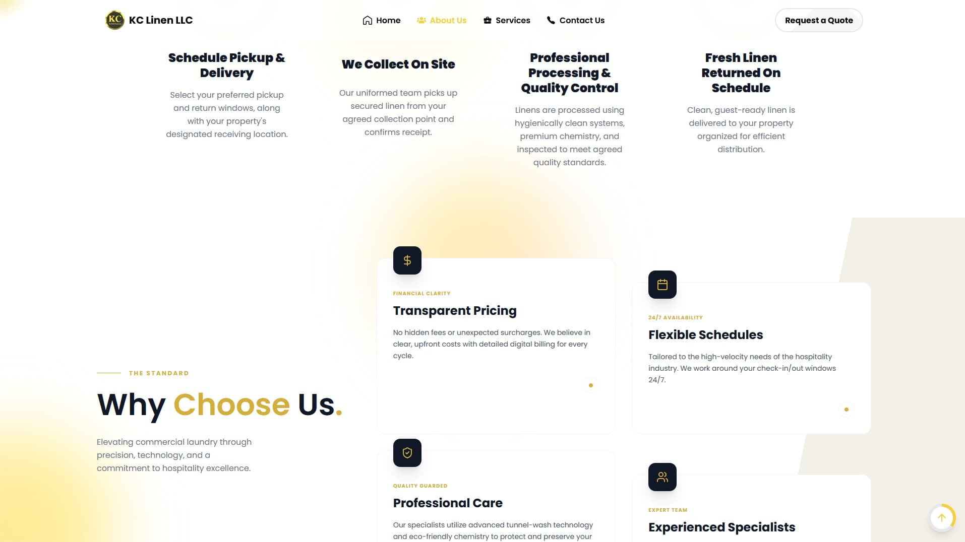 KC LINEN LLC — Industrial Washing Platform project screenshot