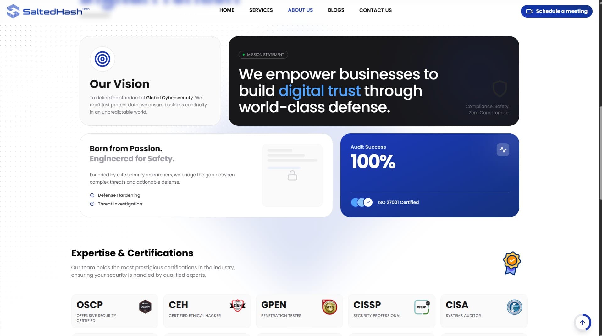 Salted Hash Tech — Cyber Security Website project screenshot